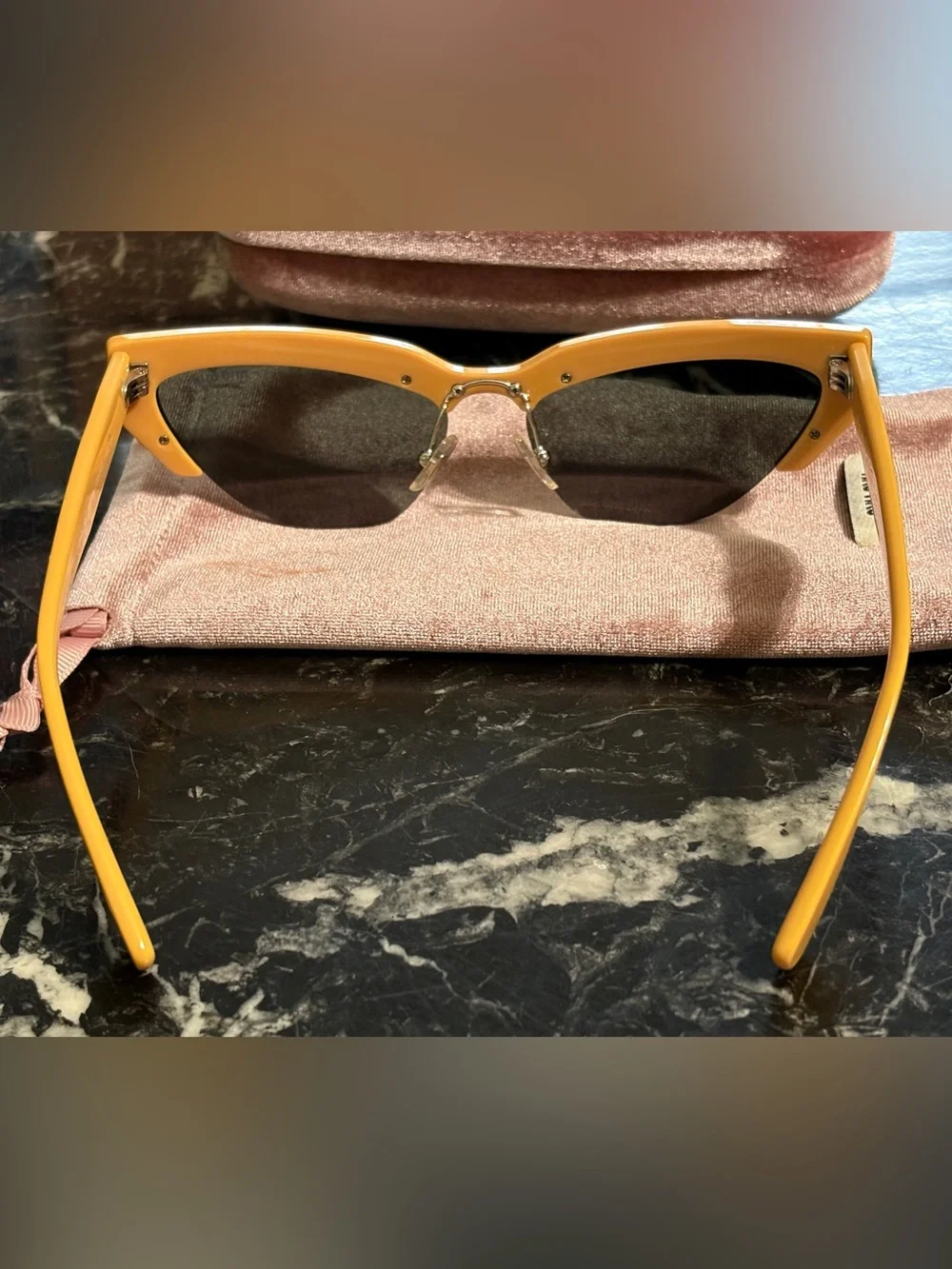 Miu Miu Yellow Cat Eye Sunglasses - MU 04US